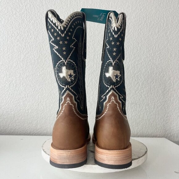 Lane RODEO HOUSTON Mens Cowboy Boots Size 12.5B Brown Leather Western Blunt Toe - Picture 3 of 14